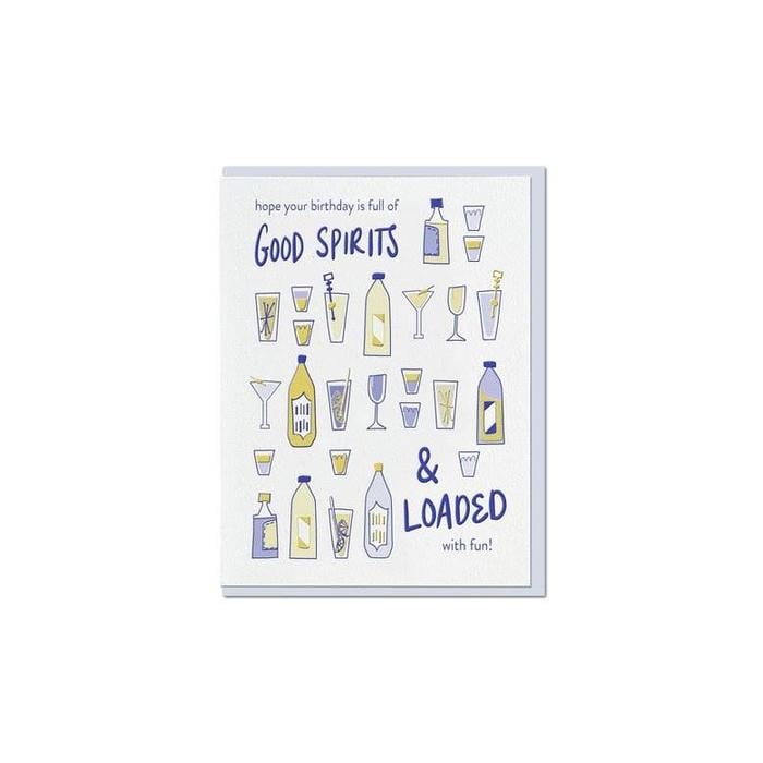 Violet Press "Good Spirits" Letterpress Greeting Card