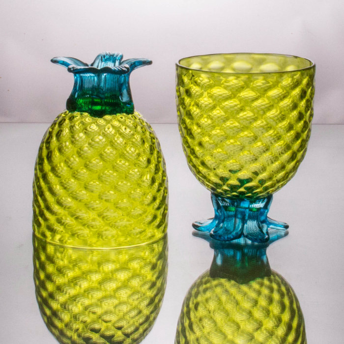 Hand Blown Coppa de Pina, Lime 12oz, by Andrew Iannazzi