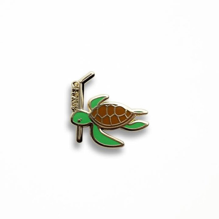 Verbal Turtle Pin, Enamel