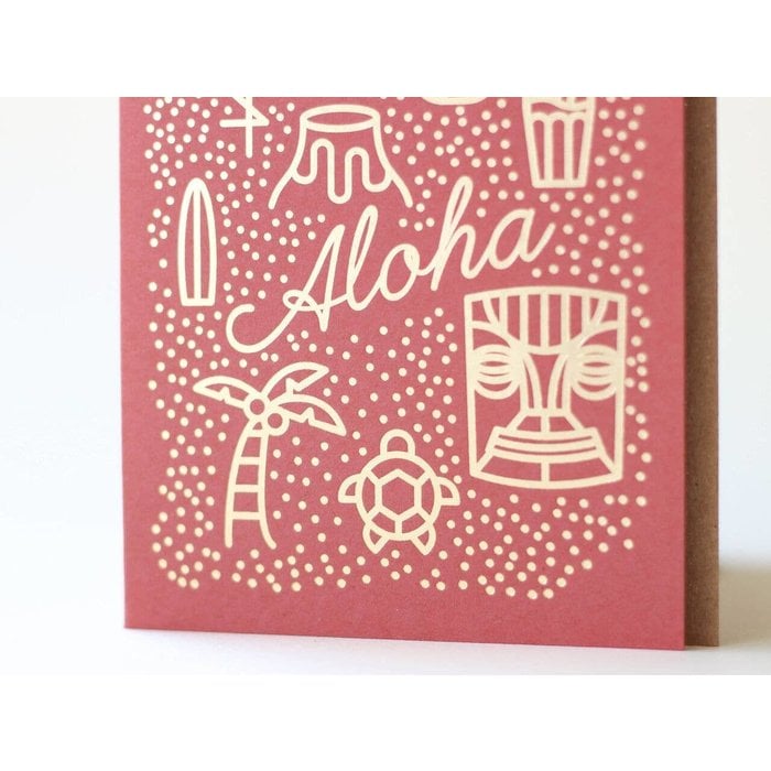 MC Pressure "Aloha" Letterpress Greeting Card