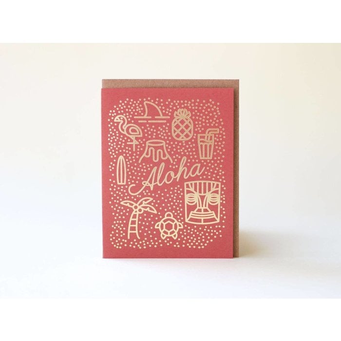 MC Pressure "Aloha" Letterpress Greeting Card