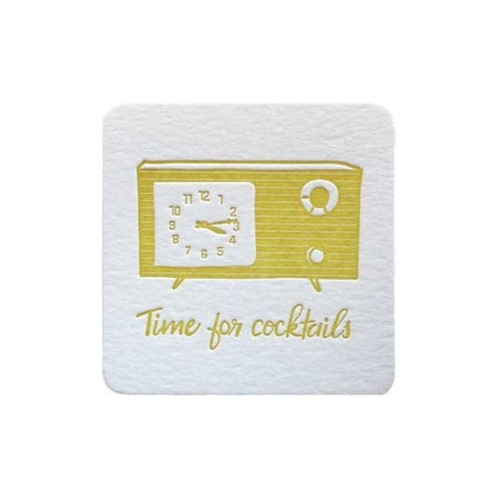 Violet Press 'Cocktail Time' Letterpress Coasters, set of 8