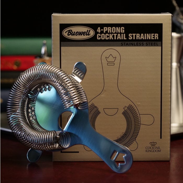 Cocktail Kingdom Buswell 4- Prong Hawthorne Strainer, Stainless